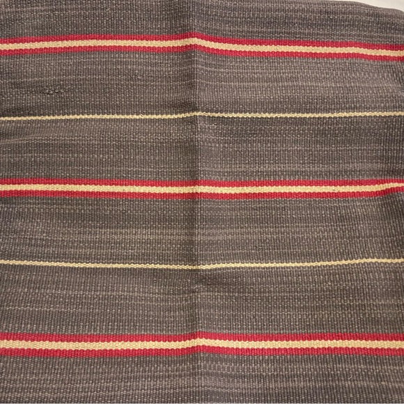 New Pottery Barn Alvarado Dhurrie Stripe Kilim Pillow Cover, 18” Gray/Red - Picture 4 of 8